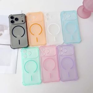 Luxury Matte Clear Anti-fall For Magsafe Magnet Phone Case For iPhone 17 Air 16 E 15 14 13 12 Pro Max Plus Wireless Charge Cover