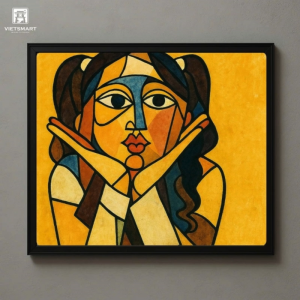 Tranh Nghệ thuật "Cô Gái Màu Vàng" VIETSMART ART - Acrylic 60 x 70cm