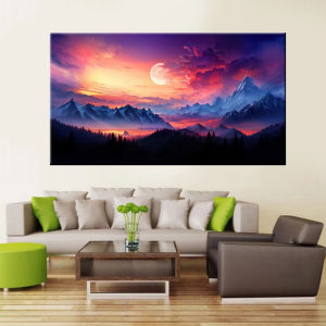 500/1000/1200/2000PCS Jigsaw Puzzle Mountain Sunset Moon Landscape Art For Adults Great Choice For Weekend And Family Fun