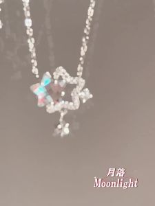 Shining Twin Stars Necklace Super Fairy Tale Moon Star High Quality Alloy Sweet Style Fresh out Fashion Jewelry for Women