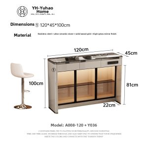 Italian Luxurious Multifunction Bar Table
