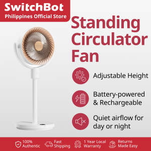 SwitchBot Standing Circulator Fan Rechargeable Smart Electric Fan Air Circulator Adjustable Height Remote & App Control