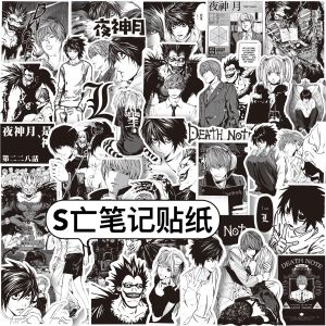 Bandai | 65PCS Anime Death Note Stickers Black White Decals Scrapbook Luggage Laptop Bike Suitcase Car Graffiti Sticker Decoration Toy