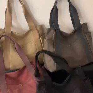 Tote Shoulder Bag Womens Bag Large Capacity Multi Bag Fabric Art Bag Casual Work Solid Color Tote bag