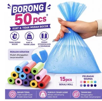 [MALAYSIA] 50 rolls Portable Garbage Bag | Plastic Hanging Baby Diaper Garbage Rubbish Bag Refillable Box Disposable Bags | Lycotte Mom & Baby