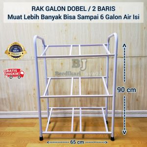 Rak Galon 3 Susun Double Rak Bisa Muat 6 Galon Isi Bahan Besi Kuat Kokoh Terjamin