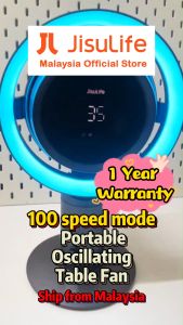 JISULIFE 100 Speed Table Desk Fan Table Pro 3 Ultra Pro Portable Desktop Bladeless Fan Strong Airflow with Air Purifier Rechargeable Table Fan for Office Room Travel Outdoor Indoor Picnic Camping (Dark Grey)