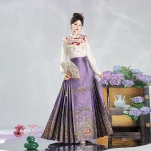Shangguan Ying Original【Jinhuashang】Embroidered Cloud Shoulder New Chinese Style Daily Outfit Set with Woven Gold Maqun Skirt