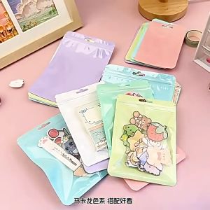 Extra Thick Ins Macaron Ziplock Plastic Bag with Clear Window for Display Packaging Storage Loot Bag for Gift Mini Pouch Organizer