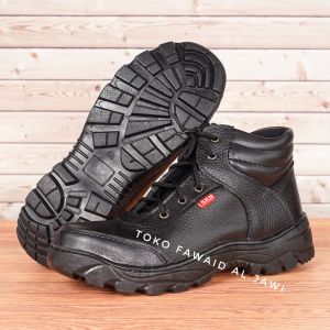 Sepatu Safety King Skn Bertali Ujung Besi Kulit  Premium Terlaris Keselamatan Kerja pabrik Proyek Pom Bengkel