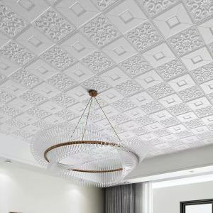 Tự Dính 3d Dán Tường Chống Thấm Nước Chống Ẩm Trần Mái Phòng Khách Giấy Dán Tường Trang Trí Decal Dán Tường