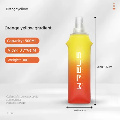 Sport Water Bottle TPU Folding Soft Flask Drink Portable Water Bottle High Flow Running Hiking Bicycle Fitness Water Bag