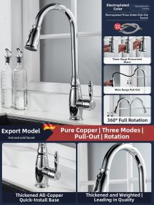 JUNSHEN | Retro Pull-Down Kitchen Faucet
