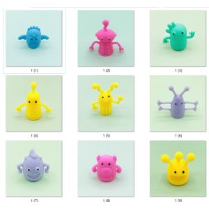 Monster Stretchy Finger Puppets Funny Soft Rubber Doll Sets for Role Playing Birthday Halloween Kids Party Favors