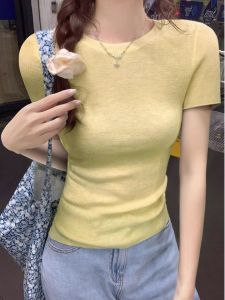 HUOLISI | Brightening Yellow Cool Summer Knit T-Shirt