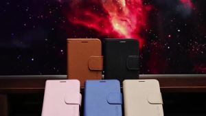 Ví Đựng Thẻ Bằng Da Dành Cho iPhone Duo Thiết Kế Nắp Gập Chống Sốc Kèm Miếng Dán Bảo Vệ Màn Hình Và Dây Đeo Tay