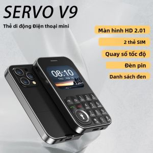 Điện Thoại Di Động Mini GSM 2G SERVO V9 Hai SIM Radio FM Quay Số Nhanh Giọng Nói Ảo Màn Hình 2.01 Điện Thoại Tính Năng Nhỏ Gọn Với Bàn Phím