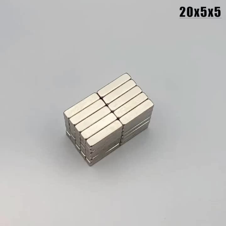 202510 -200 pcs 20x5x5mm Cuboid Block 20*5*5 mm Super Strong N38 high quality Rare Earth magnets 20x5x5 Neodymium Magnet 20mm*5mm*5mm