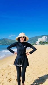 (Size MLXL)Bikini NES đi biển kín đáo 2 mảnh tay dài Đồ bơi nữ quần dài BVD01ĐỒ LẶN BIỂN ĐỒ BƠI LƯỚT VÁN