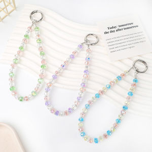 Super Shiny Colorful Rhinestone Crystal Mobile Phone Chain High Grade Pendant Lanyard Beaded Ccd Hanging Decoration Loss Prevention