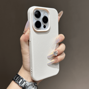 Premium Litchi Pattern Silicone Phone Case for iPhone 15 pro Max Large Hole Anti-Fingerprint Men Women Style Compatible with Apple 13 pro