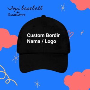 topi baseball custom bordir Nama atau gambar