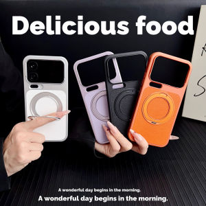 Litchi pattern magnetic suction is suitable for Xiaomi 17PROMAX mobile phone case 360 rotating bracket 15Ultra leather pattern protective case h260709