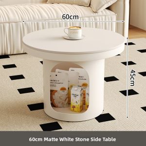 YIYOU | Creamy Style Creative Storage Round Coffee Table