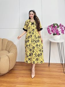 Daster Bordir Floral Rayon Premium Warna-Warni Plus Size