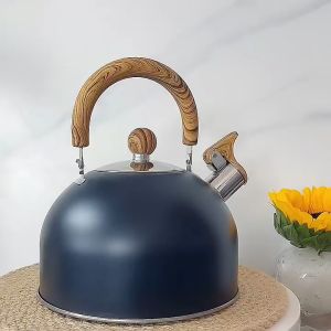 COD 3L Stainless Steel Whistle Kettle Black Kettle Gas Induction Cooker Universal Kettle Whistle Ke