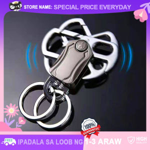 Cool Key Chain with Fingertip Gyro and Secret Knife Japanese Original Men Waist Mounted Heavy Duty Metal Key Ring for Car Keys Creative Dad Boyfriend Gifts