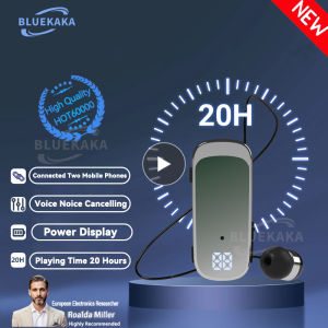 K65 Fashion Bluetooth Headset Business Retractable Lavalier Earphone Super Long Standby Single Ear Hands Free HD Call With Wire