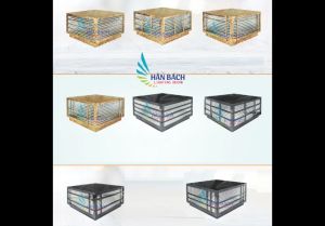 Đèn trụ cổng đèn gắn đầu cột HÂN BÁCH sắt sơn tĩnh điện kích thước 20cm-30cm-40cm phù hợp với mọi nhà - kèm bóng LED