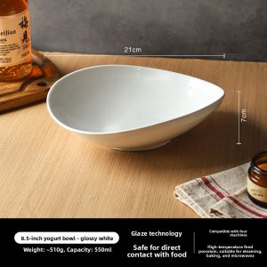 SHELI | Elegant Shaped Ceramic Bowl Set - Yogurt Bowl Salad Bowl Fruit Bowl Breakfast Bowl