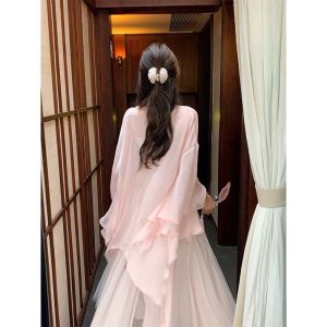 chaqi | เสื้อคลุมกันแดดผ้าชีฟองแฟชั่นฤดูร้อนสำหรับผู้หญิง เสื้อคลุมกันแดดแบบใหม่พร้อมสายเดี่ยว เสื้อคลุมผ้าโปร่งบาง เสื้อคลุมคาร์ดิแกน