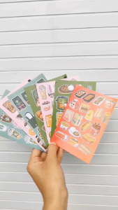 Cute Mini Fastfoods Dunkin SB Inasal Stickers Size A6 for Scrapbooking and Journaling Compact 4x5.8 Inches Fun Crafting Elements