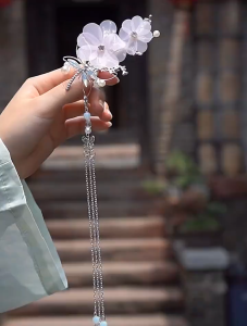 YADORNOS 2pcs buatan tangan libang tassel klip rambut - Cina elegan pernikahan libang dipasangkan aksesoris rambut