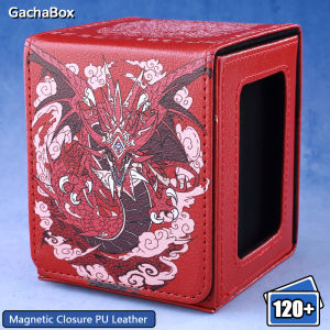Slifer the Sky Dragon Card Deck box with Display Window Trading Card Storage BoxCan Hold 120+ Single sleeved Cards Magnetic PU