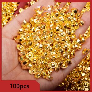 10/100pcs Simulation Mini Gold Bars Gold Ingots Wealth Prosperity Decorations Metal Decorations for Office Home Attract Wealth