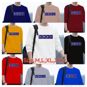 Promo Sweater Keren Crewneck Trendy Sweatshirt Kasual  Kaos Elegan Sweter Cowok Genius Kekinian