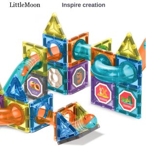 SG IN STOCK Kids 3D Magnetic Film Building Blocks Children Ball Slide Track Baby Splicing Toys DIY Toys Birthday Gift