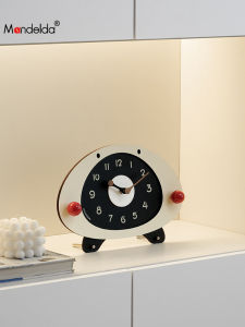 Mandelda Wooden Desktop Clock Living Room Entrance Decorative Item TV Stand Style Home Decoration Half Handmade Craft