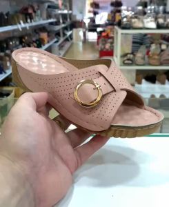 Max2 - Sandal Tumit Tebal Berjahit Max2 | Sandal PU Bergaya Baru | Ketinggian Selesa 4cm | Ringan | Pilihan Dua Warna!