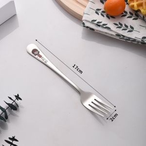 Adorable 304 Stainless Steel Parent-Child Spoon Baby Toddler Rice Spoon Family Cartoon Baby Home Long Soup Spoon Utensils