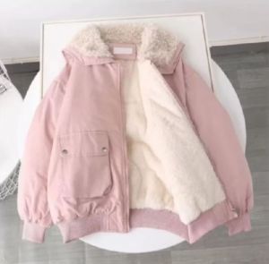 jaket mantel wanita musm dingin/jaket bulu hangat tebal/jaket korean style