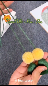TALI ULIR POM-POM TALI BAJU HAMPERS KATUN PREMIUM (1 PCS)