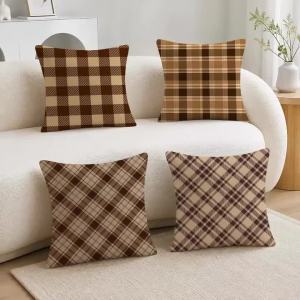 Brown Series Modern Simple INS Cushion Cover Soft Plush Cushion Covers Fluffy Throw Pillow Cases for Sofa Bedroom Home Decor