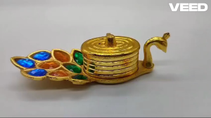 Decorative Peacock Fancy Designs Haldi kumkum Holder/Roli Chawal Box/Small Peacock Set WeddingRakhiPuja.(12x5x8 cm)