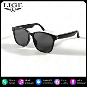 LIGE | Kính Mát Thông Minh LIGE Cho Nam Nữ Chống Ánh Sáng Xanh Chống Tia UV Bluetooth 5.3 Gọi Rảnh Tay Trợ Lý Giọng Nói Kính Mát Âm Thanh