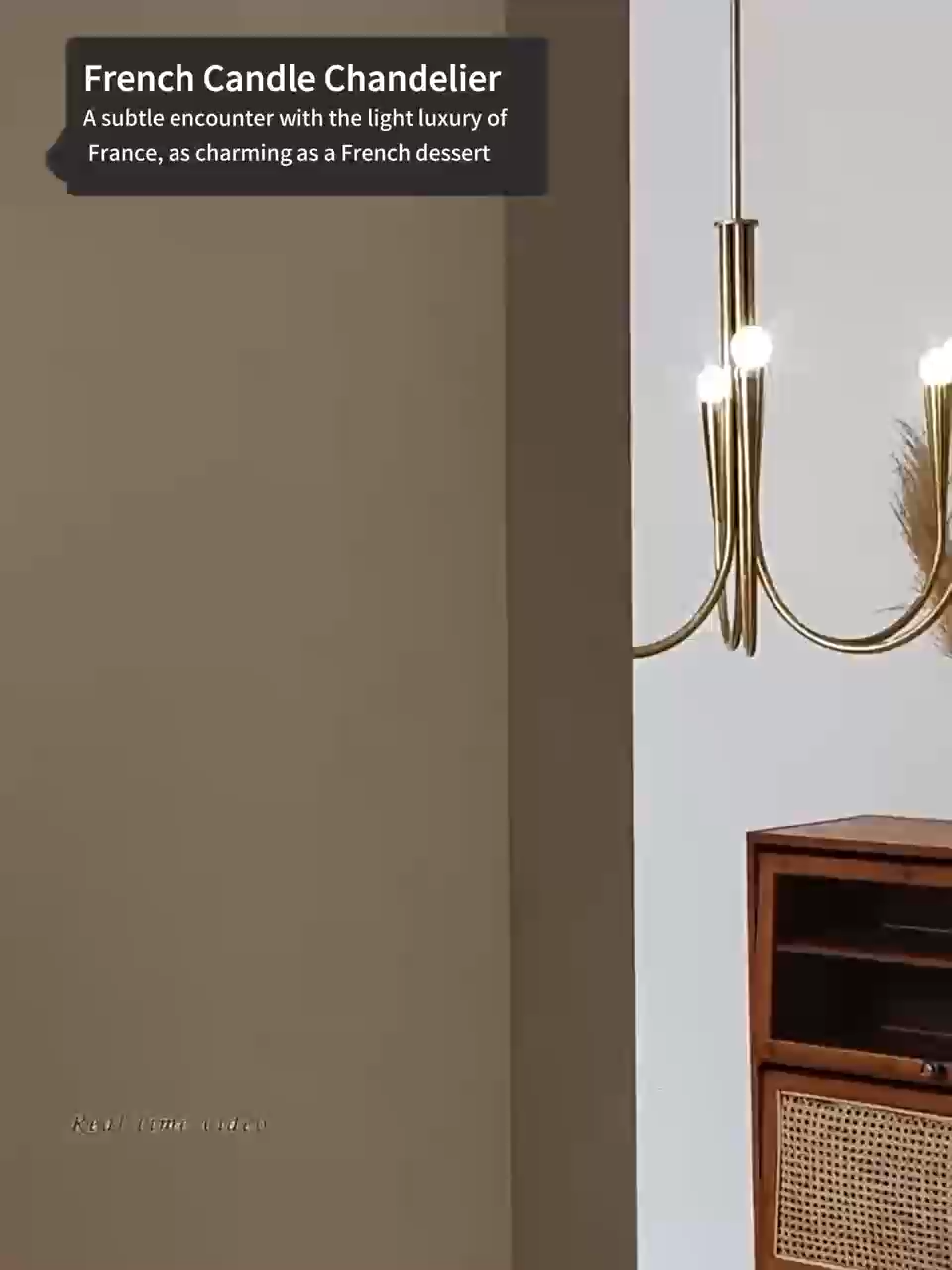 Living Room Creative Candle Pendant Light Retro Gold Decorative Lamp Home Bedroom Dining Room Light